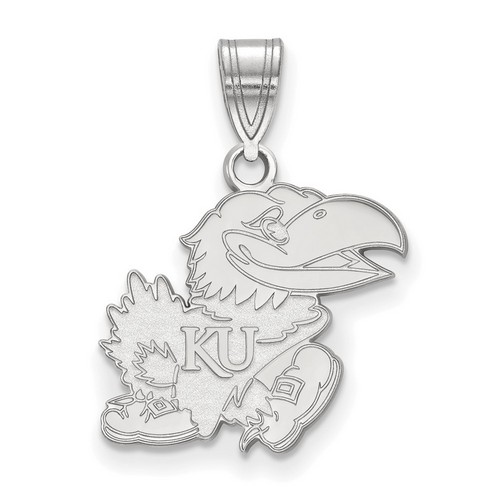 University of Kansas Jayhawks Medium Pendant in Sterling Silver 1.94 gr