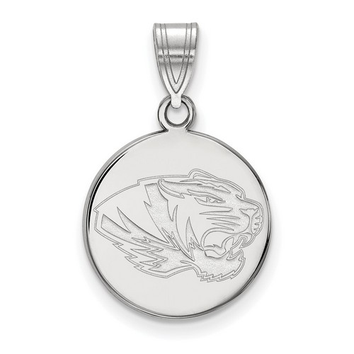 University of Missouri Tigers Medium Disc Pendant in Sterling Silver 2.25 gr