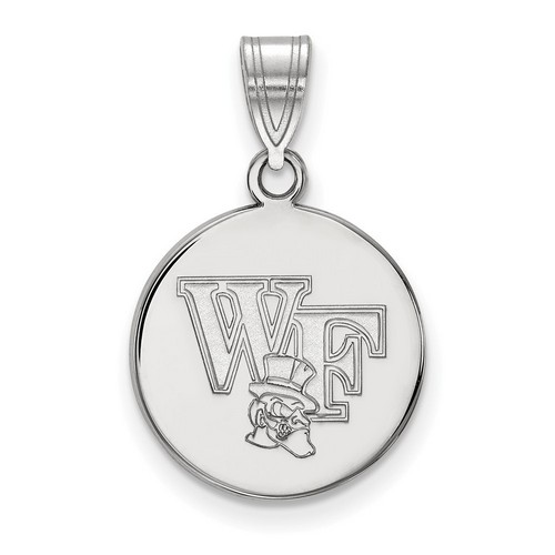 Wake Forest University Demon Deacons Medium Disc Pendant in Sterling Silver