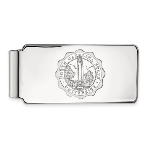 NC State University Wolfpack Money Clip Crest in Sterling Silver 16.97 gr