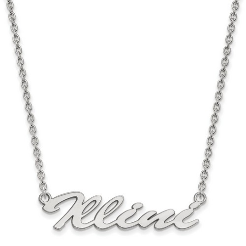 University of Illinois Fighting Illini Sterling Silver Pendant Necklace 5.34 gr