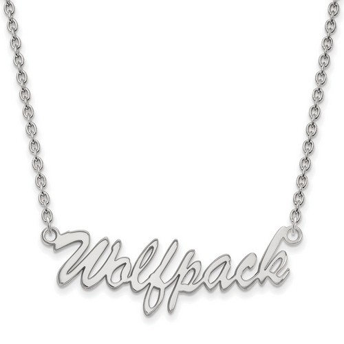 NC State University Wolfpack Medium Pendant Necklace in Sterling Silver 5.49 gr