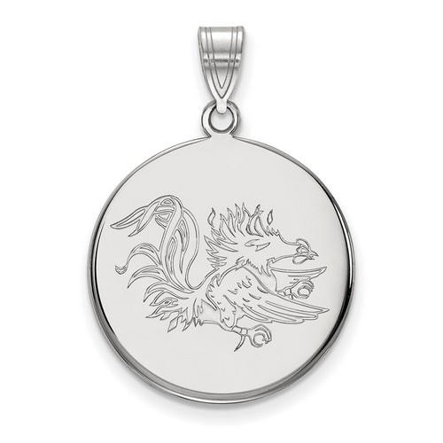 University of South Carolina Gamecocks Large Sterling Silver Disc Pendant