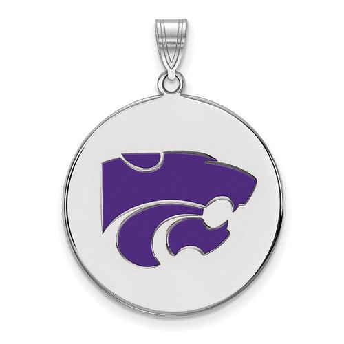 Kansas State University Wildcats Large Disc Pendant in Sterling Silver 5.25 gr