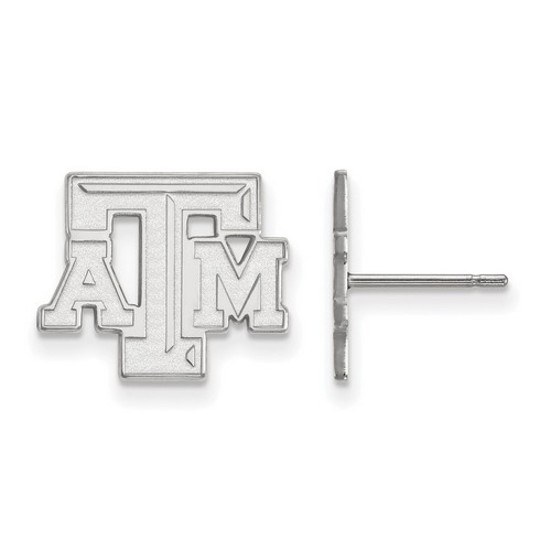 Texas A&M University Aggies Small Post Earrings in Sterling Silver 1.16 gr