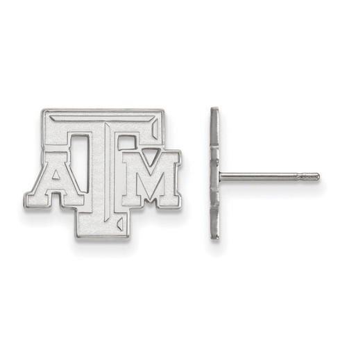 Texas A&M University Aggies Small Post Earrings in Sterling Silver 1.16 gr