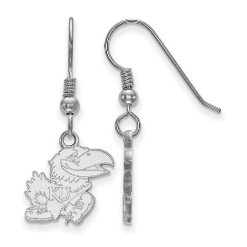 University of Kansas Jayhawks Small Dangle Earrings in Sterling Silver 2.03 gr