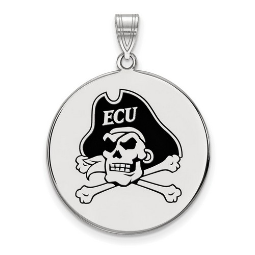 East Carolina University Pirates XL Disc Pendant in Sterling Silver 5.46 gr