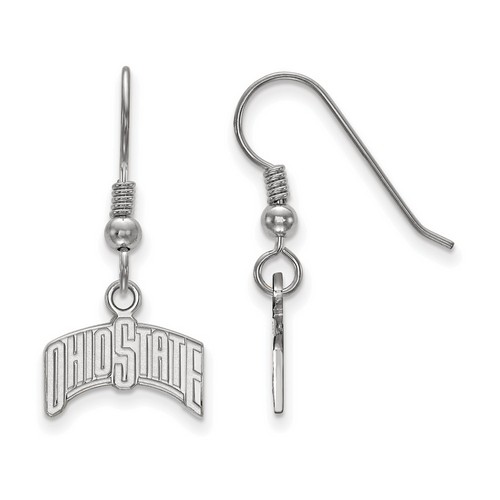 Ohio State University Buckeyes Small Dangle Earrings in Sterling Silver 1.74 gr