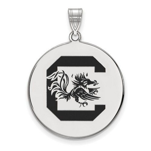 University of South Carolina Gamecocks XL Sterling Silver Disc Pendant 5.51 gr