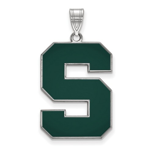Michigan State University Spartans XL Pendant in Sterling Silver 3.42 gr