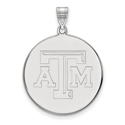 Texas A&M University Aggies XL Disc Pendant in Sterling Silver 5.71 gr
