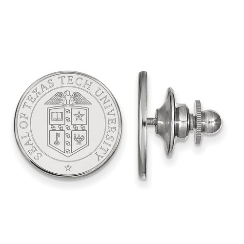 Texas Tech University Red Raiders Crest Lapel Pin in Sterling Silver 2.31 gr
