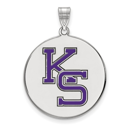 Kansas State University Wildcats Large Disc Pendant in Sterling Silver 5.57 gr