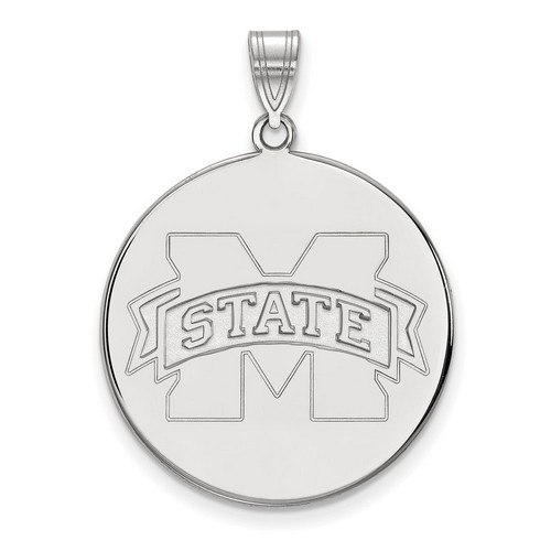 Mississippi State University Bulldogs XL Disc Pendant in Sterling Silver 5.78 gr