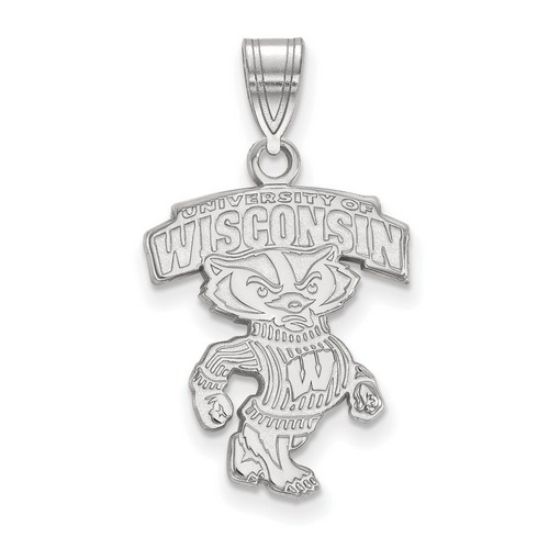 University of Wisconsin Badgers Large Pendant in Sterling Silver 1.99 gr
