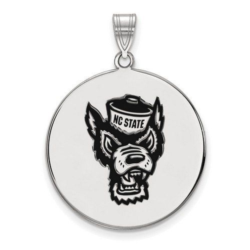 North Carolina State University Wolfpack XL Sterling Silver Disc Pendant 5.47 gr