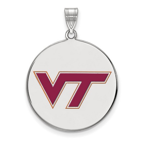 Virginia Tech Hokies Large Disc Pendant in Sterling Silver 5.63 gr
