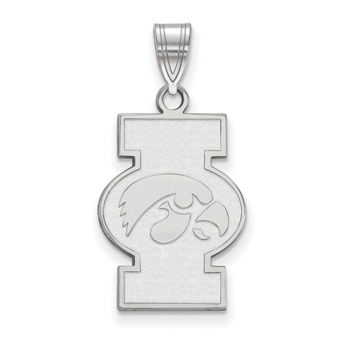 University of Iowa Hawkeyes Large Pendant in Sterling Silver 1.58 gr