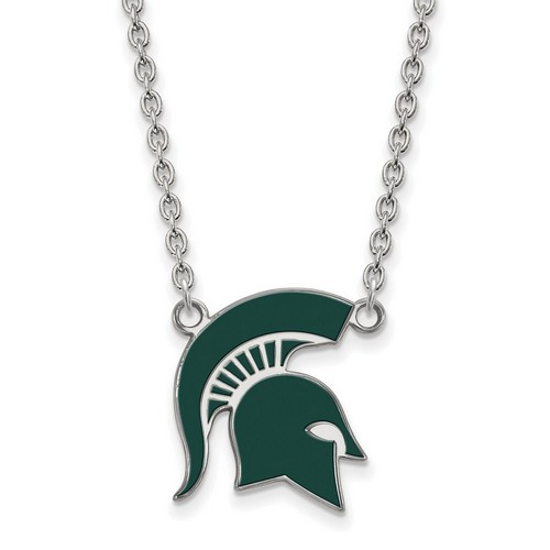 Michigan State University Spartans Large Sterling Silver Pendant Necklace 5.21gr