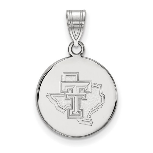 Texas Tech University Red Raiders Medium Pendant in Sterling Silver 2.37 gr