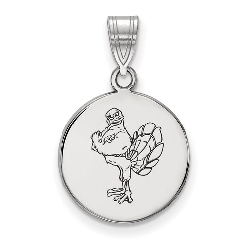 Virginia Tech Hokies Medium Disc Pendant in Sterling Silver 2.39 gr