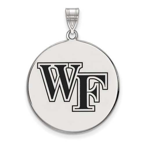 Wake Forest University Demon Deacons XL Disc Pendant in Sterling Silver 5.70 gr