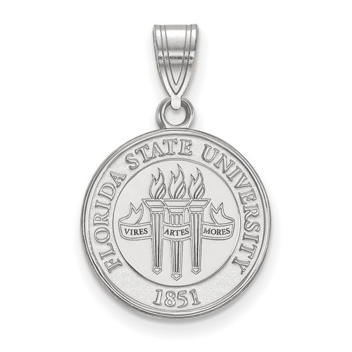 Florida State University Seminoles Medium Sterling Silver Crest Pendant 3.17 gr