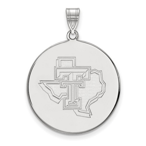 Texas Tech University Red Raiders XL Disc Pendant in Sterling Silver 5.71 gr