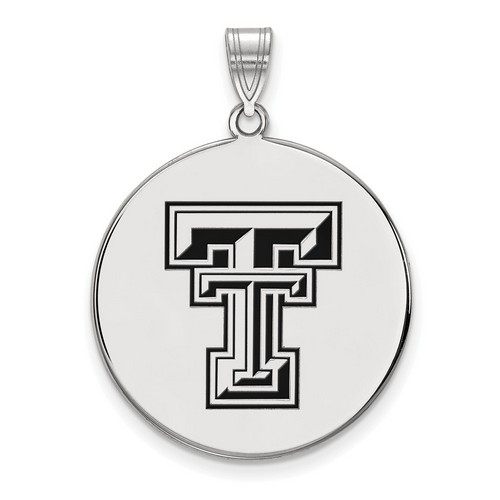 Texas Tech University Red Raiders XL Disc Pendant in Sterling Silver 5.89 gr