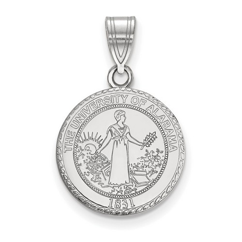 University of Alabama Crimson Tide Medium Crest Sterling Silver Pendant 2.38 gr