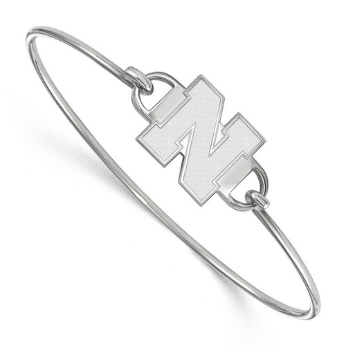 University of Nebraska Cornhuskers Small Center Logo Sterling Silver Bangle
