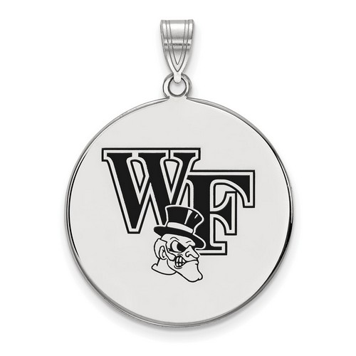 Wake Forest University Demon Deacons XL Disc Pendant in Sterling Silver 5.57 gr