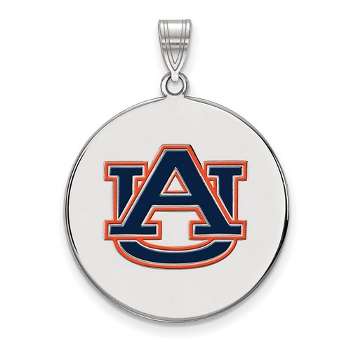 Auburn University Tigers XL Disc Pendant in Sterling Silver 5.50 gr