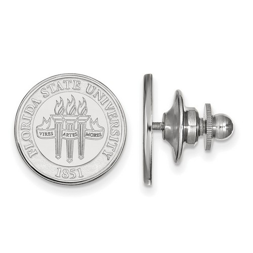 Florida State University Seminoles Crest Lapel Pin in Sterling Silver 3.70 gr