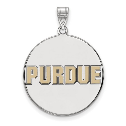 Purdue University Boilermakers XL Disc Pendant in Sterling Silver 5.64 gr