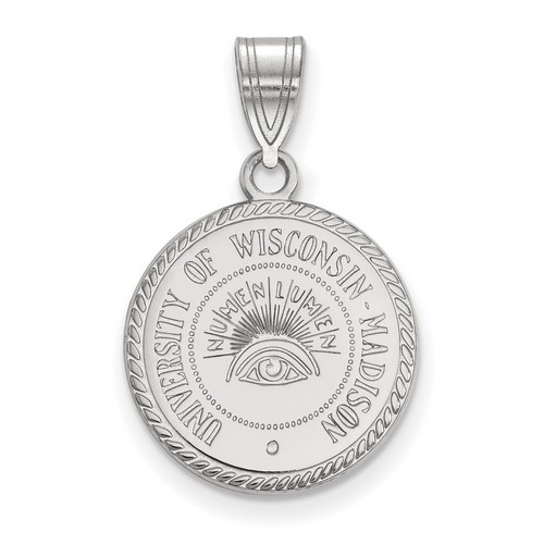 University of Wisconsin Badgers Medium Crest Pendant in Sterling Silver 2.37 gr