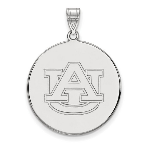 Auburn University Tigers XL Disc Pendant in Sterling Silver 5.76 gr