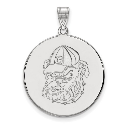 University of Georgia Bulldogs XL Disc Pendant in Sterling Silver 5.90 gr