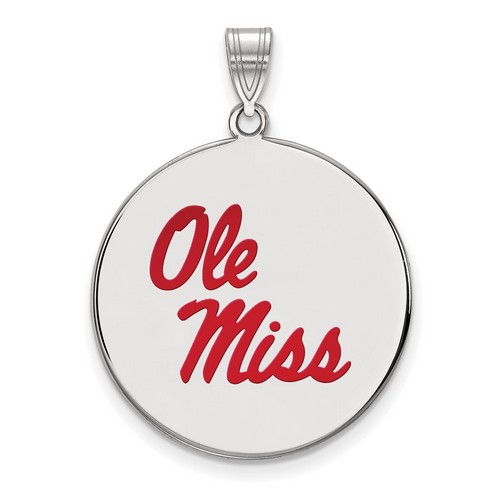 University of Mississippi Rebels XL Disc Pendant in Sterling Silver 5.63 gr