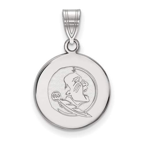 Florida State University Seminoles Sterling Silver Disc Pendant 2.35 gr