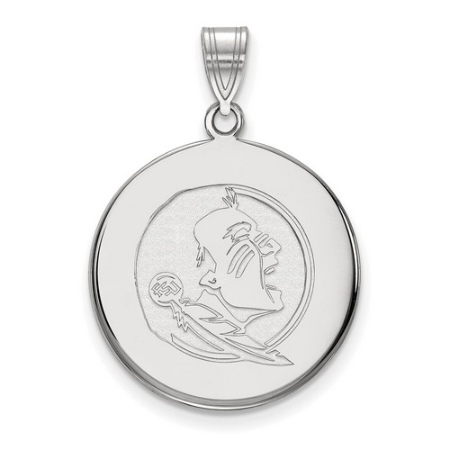 Florida State University Seminoles Large Disc Pendant in Sterling Silver 4.30 gr