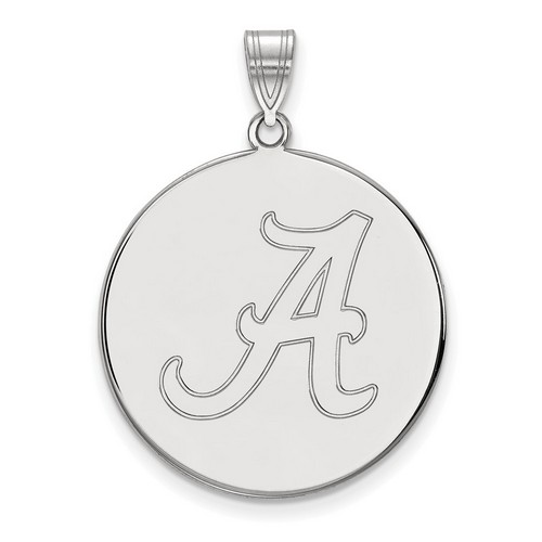 University of Alabama Crimson Tide XL Disc Pendant in Sterling Silver 5.90 gr