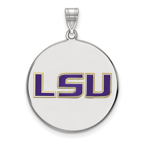 Louisiana State University LSU Tigers Sterling Silver Disc Pendant 5.56 gr