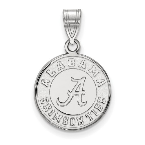 University of Alabama Crimson Tide Medium Sterling Silver Disc Pendant 2.16 gr