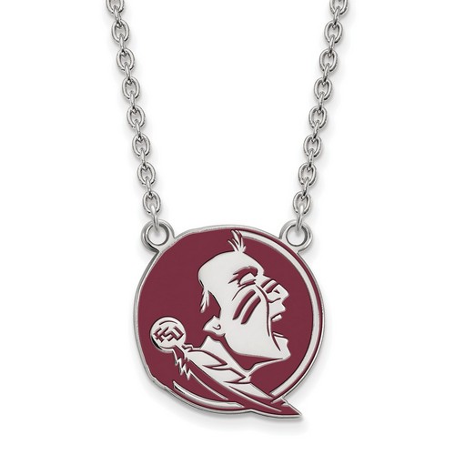 Florida State University Seminoles Large Sterling Silver Pendant Necklace 6.23gr