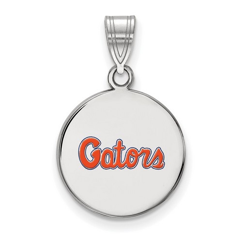 University of Florida Gators Medium Disc Pendant in Sterling Silver 2.38 gr