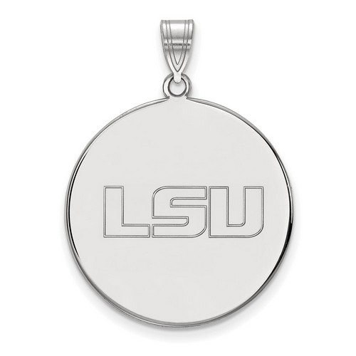 Louisiana State University LSU Tigers XL Disc Pendant in Sterling Silver 6.11 gr