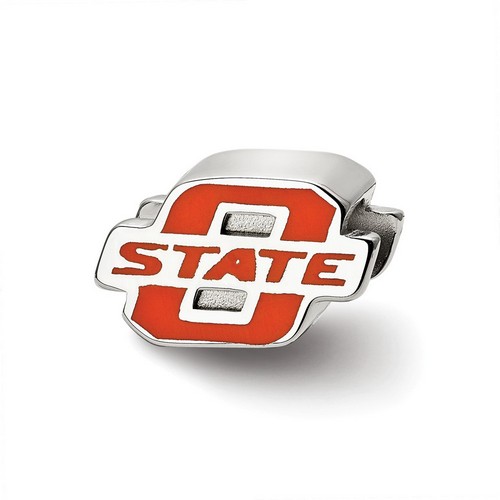 Oklahoma State University Cowboys O-State Enameled Logo Bead in Sterling Silver