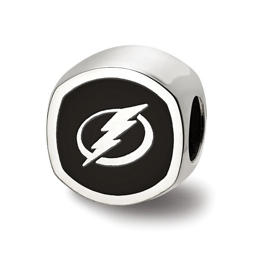 Tampa Bay Lightning Cushion Shaped Logo Bead in Sterling Silver